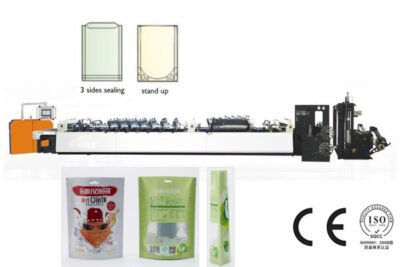 Máquina bolseadora para fabricar bolsas de 3 Sellos con boquilla impresa