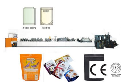 Máquina bolseadora para fabricar bolsas stand up pouch con zipper