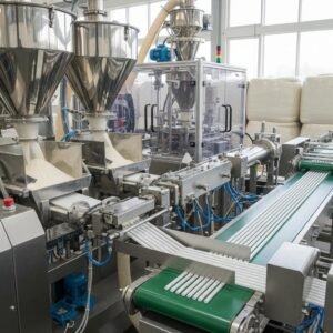 Modern compostable straw manufacturing machine processing corn starch materials