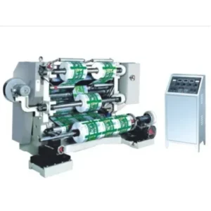 Flexographic printing machine with multiple rollers and control panel